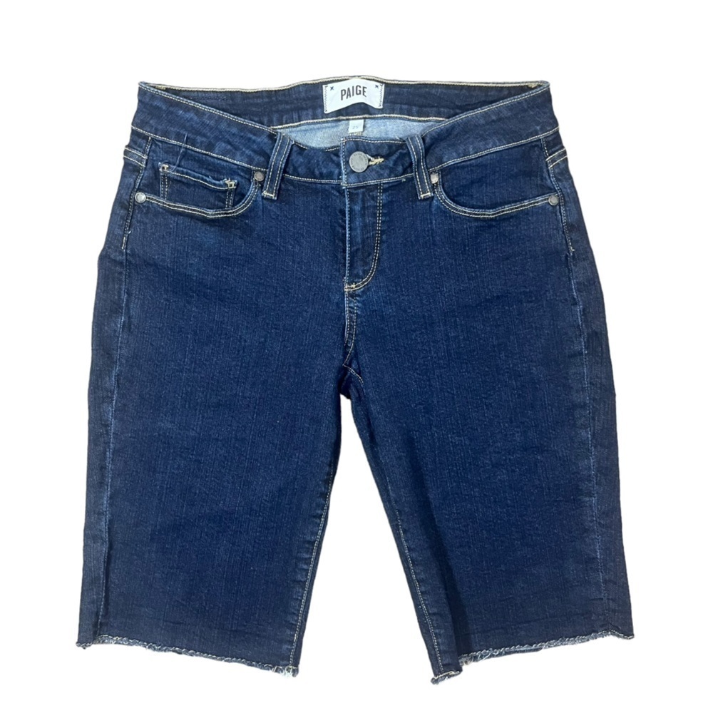 PAIGE Kimmie Dark Wash Denim Jean Bermuda Shorts Size 25